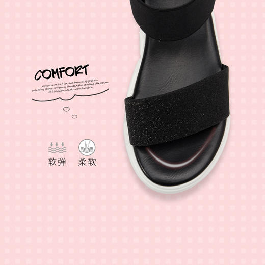 商场同款 | Safiya/索菲娅2019夏季新款凉鞋厚底一字带休闲风女鞋SF92115019 商品图3
