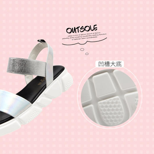 商场同款 | Safiya/索菲娅2019夏季新款凉鞋厚底一字带休闲风女鞋SF92115019 商品图2