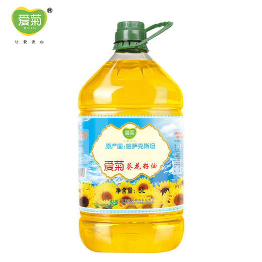 爱菊 哈萨克斯坦 食用油 一级压榨 葵花籽油 5L 商品图0