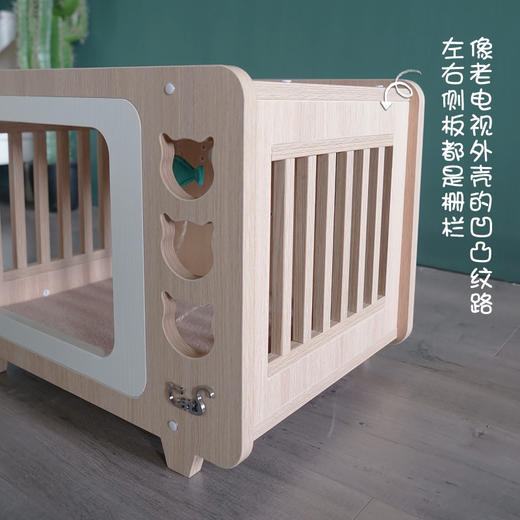 CatS猫家具 复古电视机拼色木制猫屋猫窝  猫咪玩具 包邮 商品图3