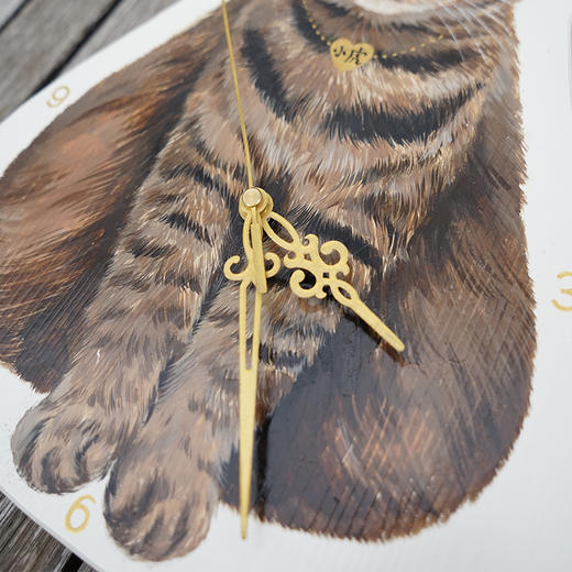 CatS猫家具独家定制：手绘猫全身肖像画木制挂钟走时 可写名字 商品图3