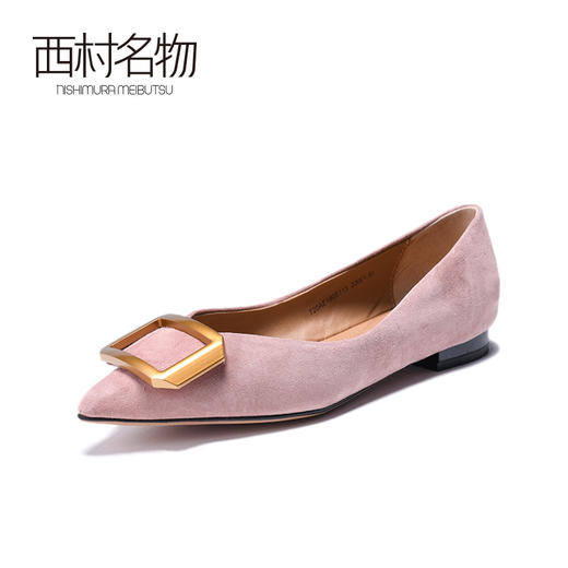 西村名物2020春季新款羊皮时尚休闲百搭低跟女鞋单鞋2T20AE18051 商品图0