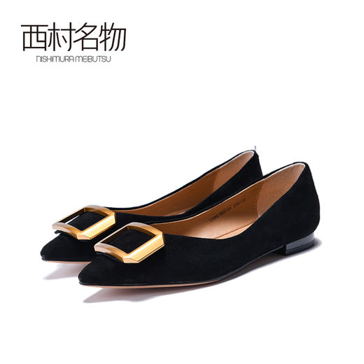 西村名物2020春季新款羊皮时尚休闲百搭低跟女鞋单鞋2T20AE18051 商品图1