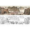 工笔画白描底稿-白雪石横幅山水-BX21 商品缩略图0