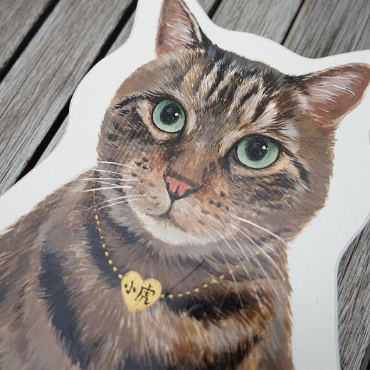 CatS猫家具独家定制：手绘猫全身肖像画木制挂钟走时 可写名字 商品图2