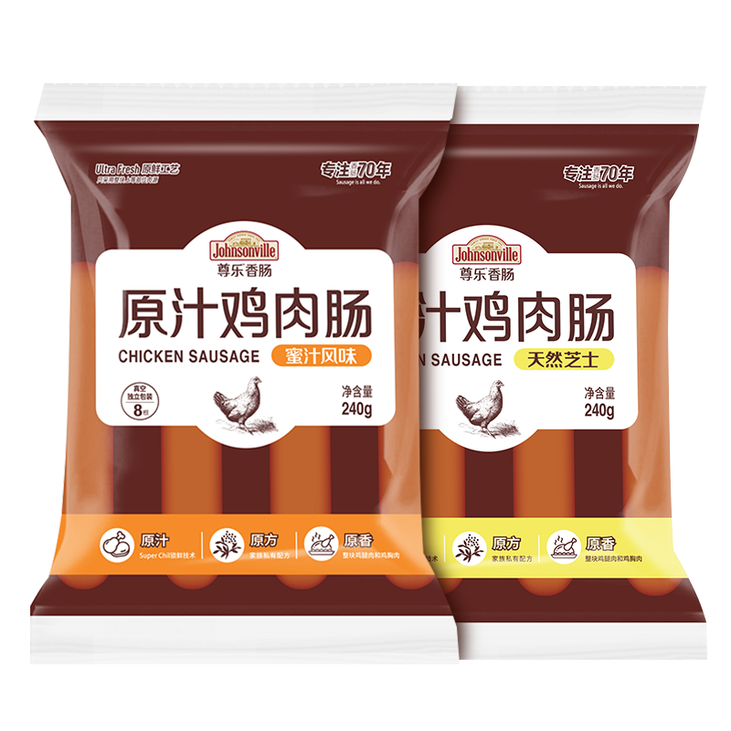 尊乐原汁鸡肉肠 蜜汁味 240克
