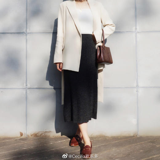 【149选2】simplepieces针织半裙女2020夏季性感修身显瘦高腰侧开叉一步裙 商品图3