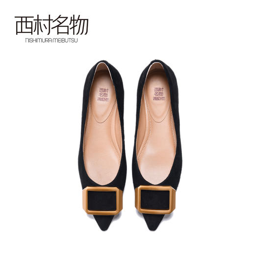 西村名物2020春季新款羊皮时尚休闲百搭低跟女鞋单鞋2T20AE18051 商品图2