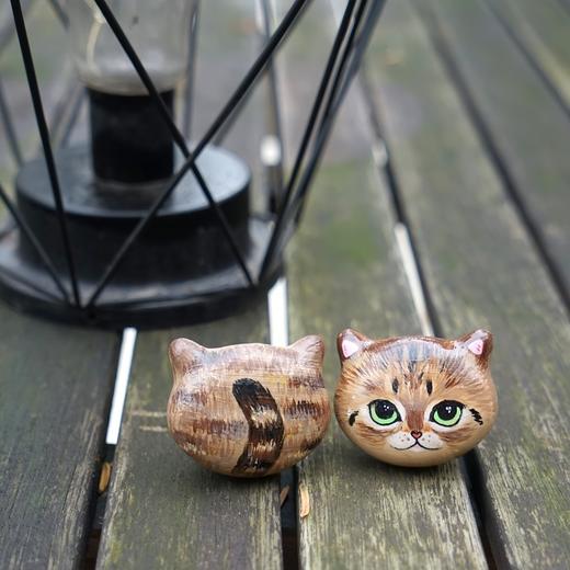 CatS独家定制小猫脸白色陶瓷拉手 可手绘猫肖像 商品图3