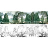 工笔画白描底稿-白雪石横幅山水-BX20 商品缩略图0