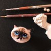 CatS独家定制小猫脸白色陶瓷拉手 可手绘猫肖像 商品缩略图1