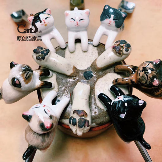CatS十周年献礼：小猫口袋帆布包 陶瓷手绘猫勺 年年有鱼盘 包邮 商品图0
