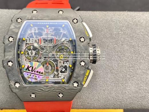 KV厂 升级版 理查德米尔RM011系列爆款.RM11绝对是让人耳目一新的一款杰作！1：表壳运用与正品一致的NTPT碳纤维特别材科！由多层平行细丝构成，细丝则由碳纤维分离到这些厚度然后经过特殊机器织成 商品图1