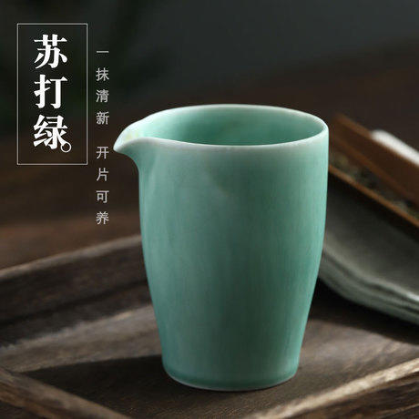 「景德镇窑变釉苏打绿」闲叙聚香盖碗 僧帽公道杯 主人杯 汉驿壶 秦权壶 薄胎白瓷盖碗开片可养 商品图6