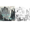 工笔画白描底稿-白雪石斗方山水-小品册页-BX29 商品缩略图0