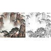 工笔画白描底稿-白雪石斗方山水-小品册页-BX41 商品缩略图0
