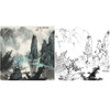 工笔画白描底稿-白雪石斗方山水-小品册页-BX30 商品缩略图0