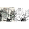 工笔画白描底稿-白雪石斗方山水-小品册页-BX24 商品缩略图0