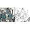 工笔画白描底稿-白雪石斗方山水-小品册页-BX39 商品缩略图0