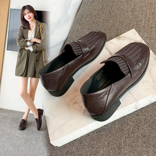 2020春夏新款阿么软底舒适针织拼接舒适透气乐福鞋 商品图0