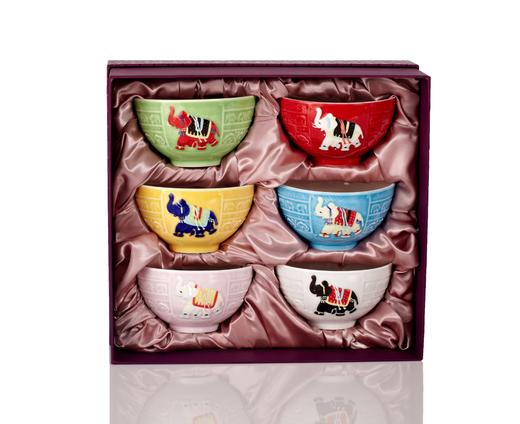 【碗具】皇家吉象饭碗 彩釉款 6入 370ml 商品图0