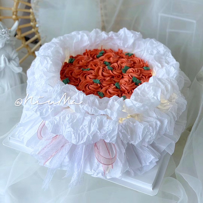 网红雪梨纸花束女神母亲节蛋糕装饰40张购买送制作教程