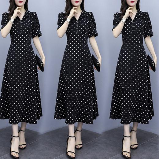 NYL-7298392夏季新款修身显瘦V领时尚气质过膝长裙 商品图1