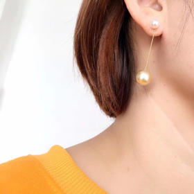 「阳光」珍珠耳坠
南洋金珠椭圆10-11mm
Akoya5.5-6mm