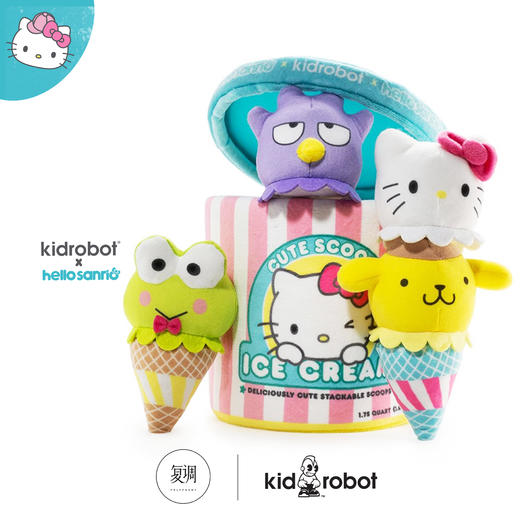 Kidrobot 三丽鸥 甜筒毛绒 Hello Sanrio Medium Plush Ice Cream Scoops 商品图1