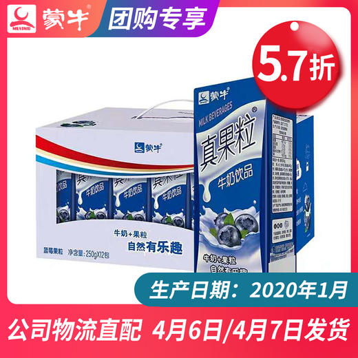 【团长】真果粒蓝莓果粒康美苗条装250g×12盒 商品图0