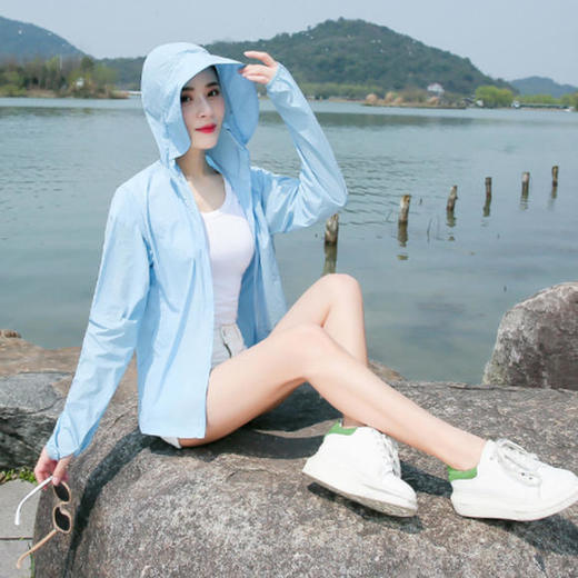 连帽防晒衣女夏季户外薄款外套防紫外线女士骑车皮肤衣防晒服TR9699 商品图5
