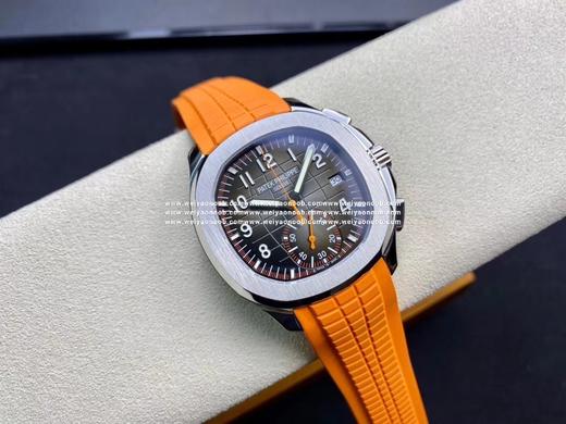 YL 百达翡丽Aquanaut系列 腕表型号：5968A-001）42.2毫米不锈钢表壳 计时指针、精确至四分之一秒的外缘轨道式刻度、60 分钟累积计时器 以不锈钢材质的外壳，与橙色橡胶表带相搭，充满 商品图3