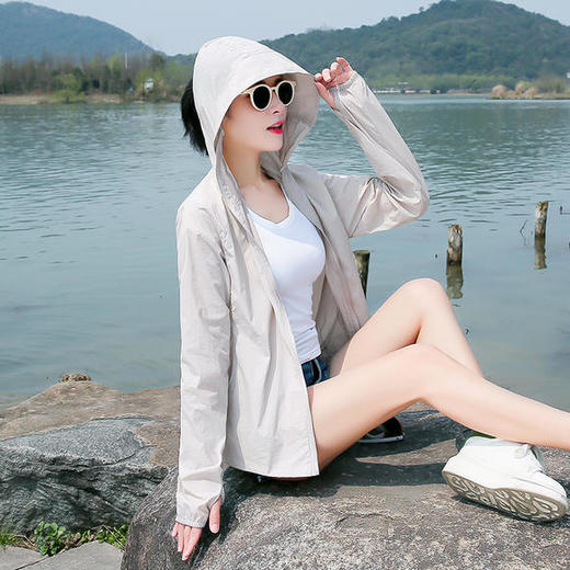 连帽防晒衣女夏季户外薄款外套防紫外线女士骑车皮肤衣防晒服TR9699 商品图4