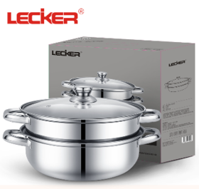 Lecker乐克尔 汤蒸锅不锈钢多功能 双层汤锅28cm KR-516-299