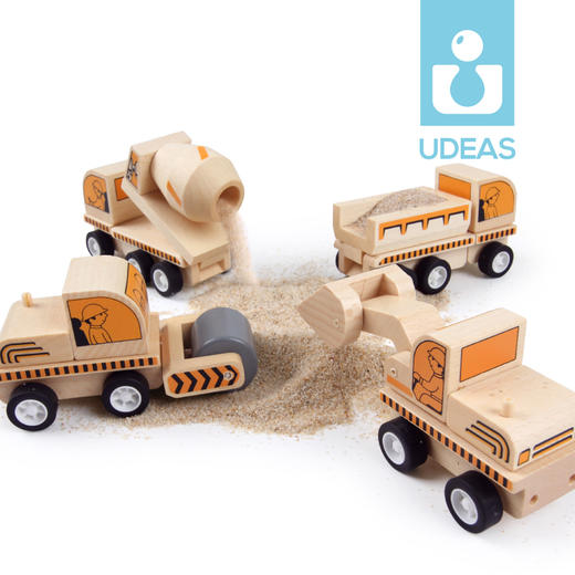 UDEAS品牌木制玩具-拼装惯性工程车 商品图1