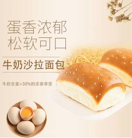 牛奶沙拉面包 | 文火烘烤松软可口 蛋香浓郁 采用3H低温发酵 口感更好 6包一箱 商品图1