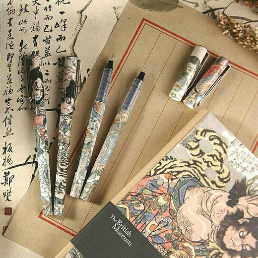 晨光大英博物馆中性笔0.5mm水浒豪杰速干直液式中性笔签字笔57507 商品图2