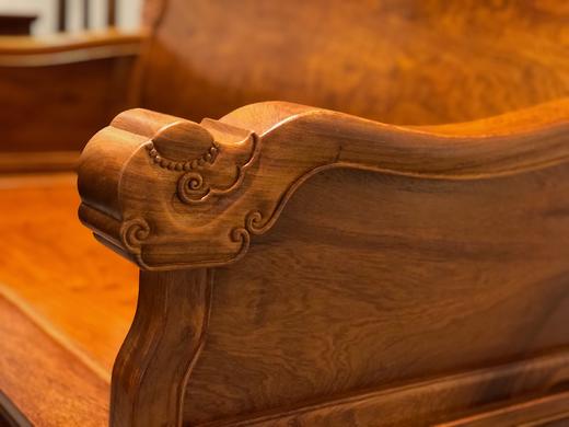 红桥红 家具严选  缅甸花梨(大果紫檀）  【如意素靠背沙发八件套】 商品图7