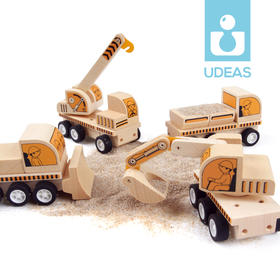 UDEAS品牌木制玩具-拼装惯性工程车