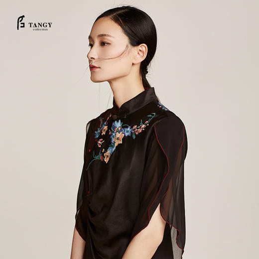 TANGY Collection天意莨绸绣花礼服裙 商品图0