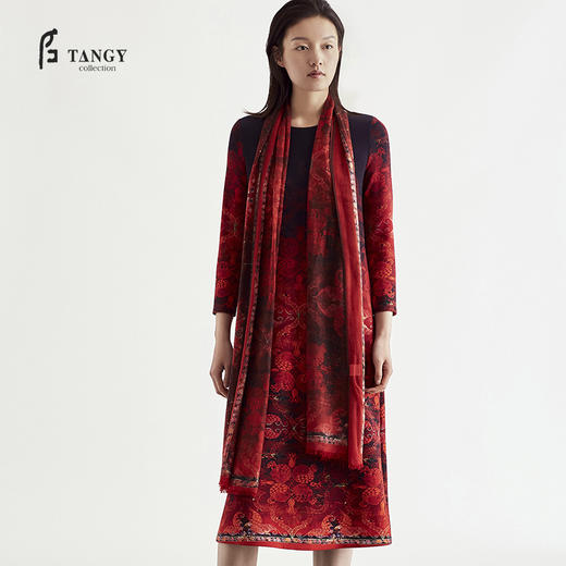 TANGY Collection天意羊绒印花围巾 商品图1