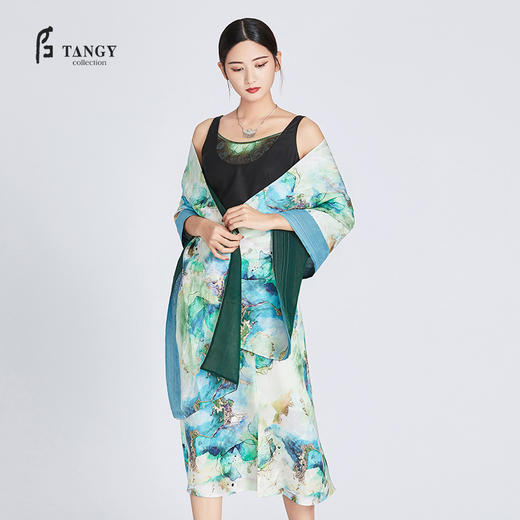 TANGY Collection天意真丝印花雪纺莨围巾 商品图2