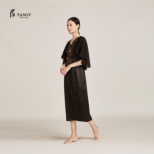 TANGY Collection天意莨绸立体绣花钉珠礼服裙 商品图2