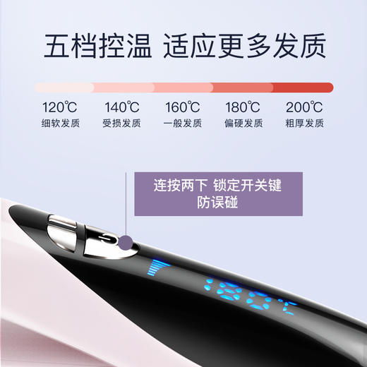 雷瓦（RIWA） 液晶显示温控调节 蛋卷卷发器恒温大卷 粉红色Z6 商品图7