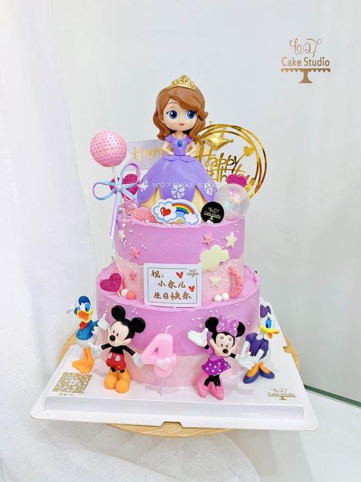 1027 CAKE| 双层 索菲亚小公主 米奇米妮主题 紫色系 商品图3