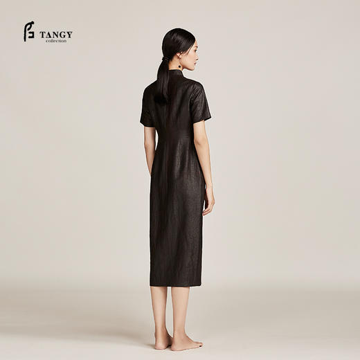 TANGY Collection天意莨绸绣花长旗袍 商品图1