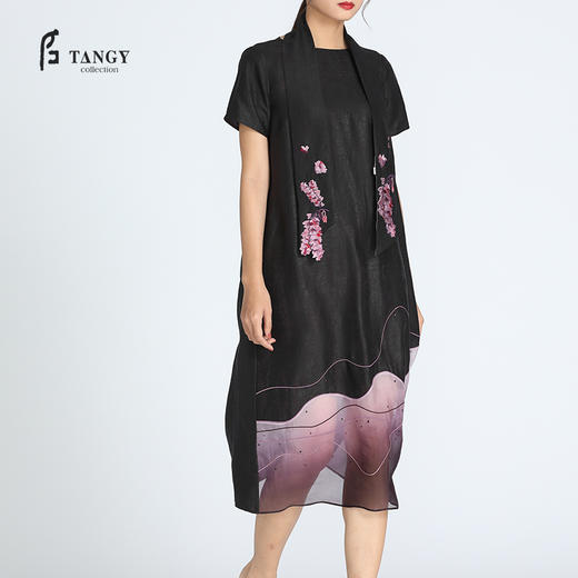 TANGY Collection天意莨绸绣花吊染连衣裙 商品图2