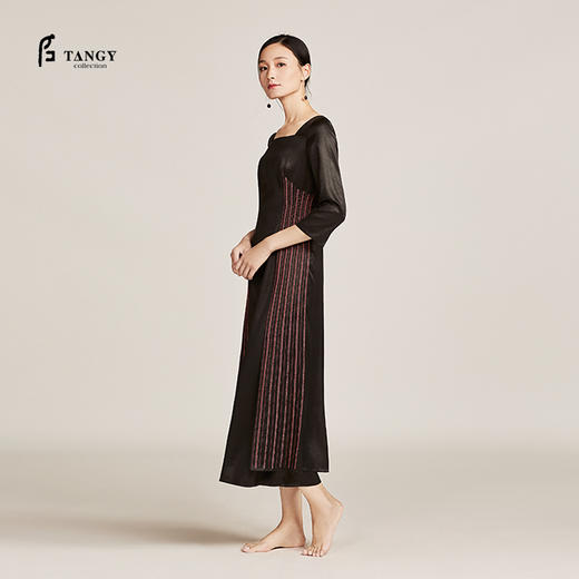 TANGY Collection天意素绉缎莨手绣礼服裙 商品图1