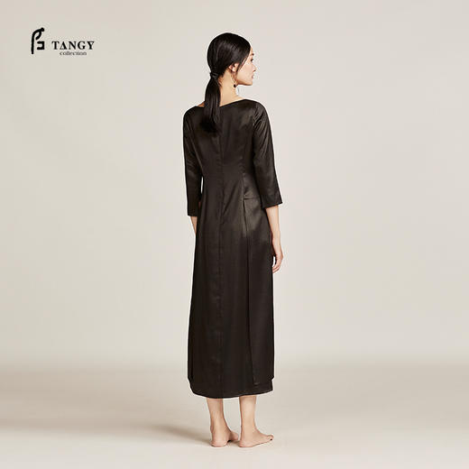 TANGY Collection天意素绉缎莨手绣礼服裙 商品图2