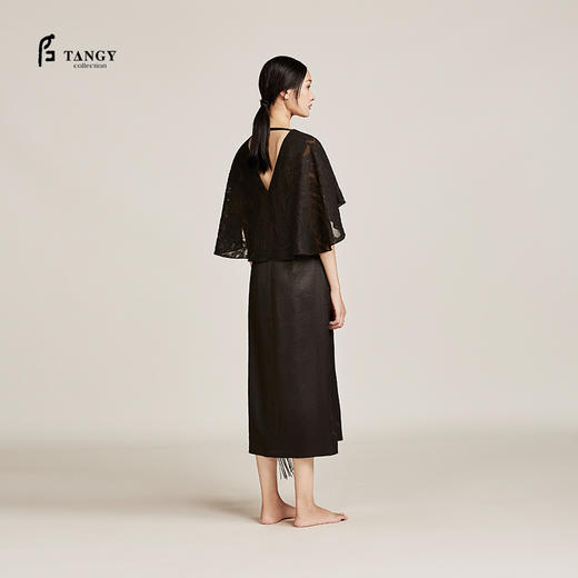 TANGY Collection天意莨绸立体绣花钉珠礼服裙 商品图1